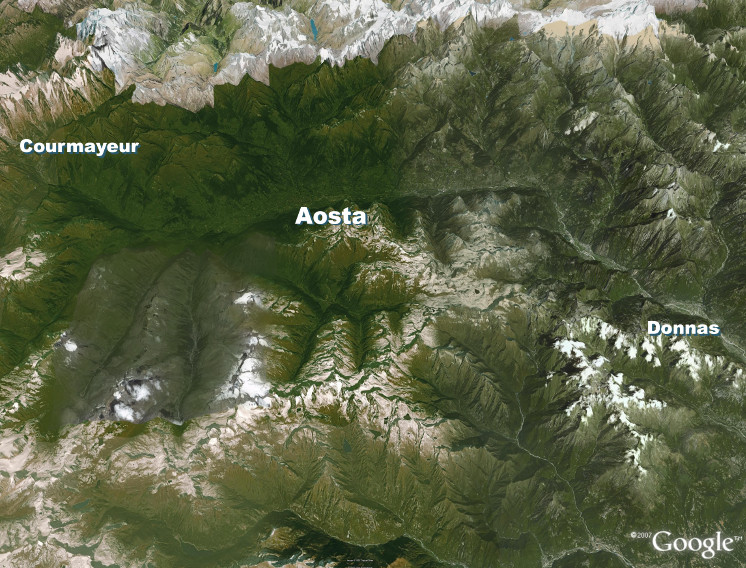 Carte Plaine de la vallée d'Aoste